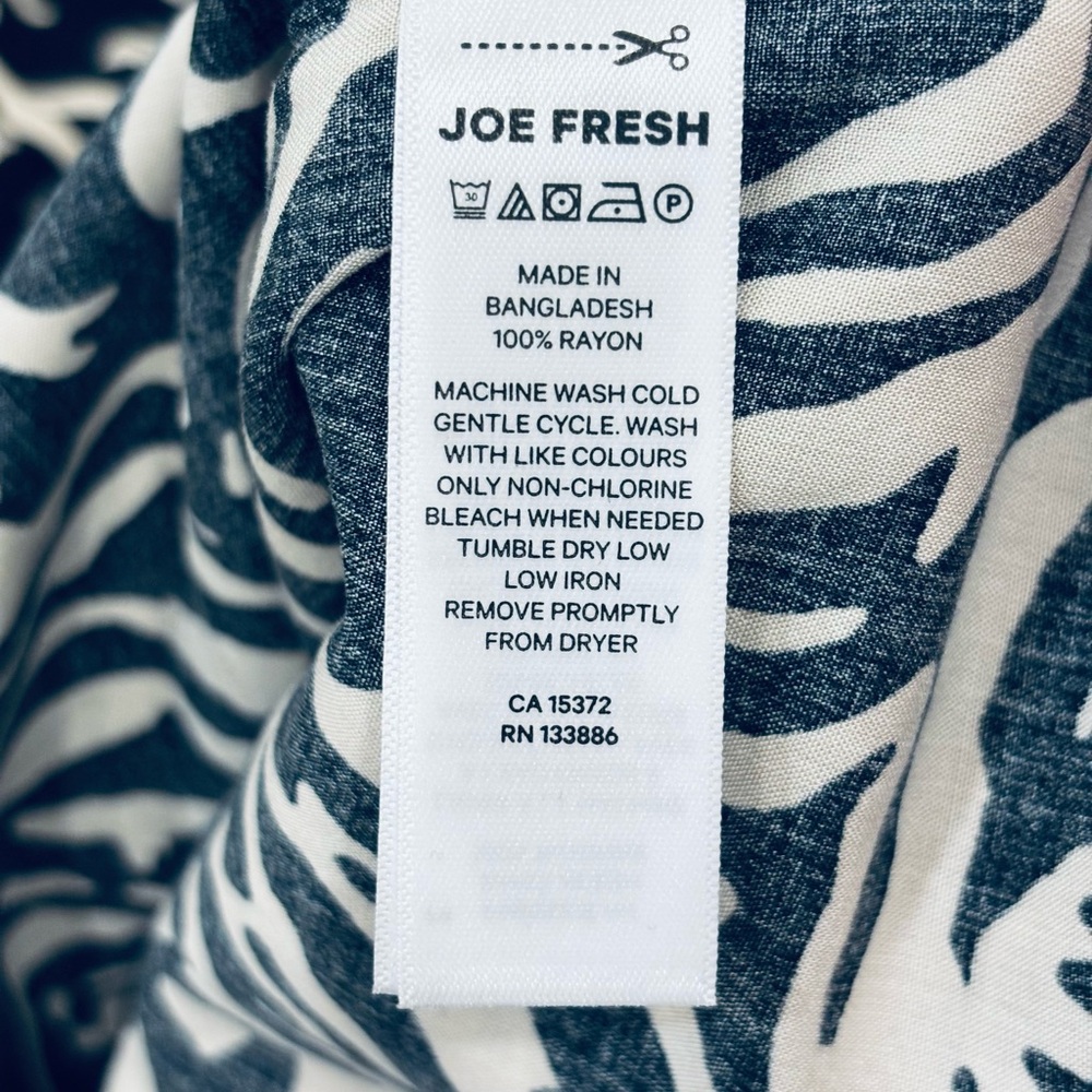 NWT Joe Fresh Zebra Print Black and White Shirt Dress XS - Picture 3 of 5